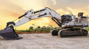 Excavator on an empty ground